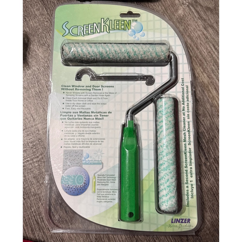 ScreenKleen Mesh‎ Cleaner Window Door Screen Roller Tool Includes Extra Roller